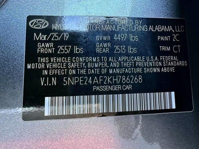 2019 Hyundai SONATA SE 2.4L